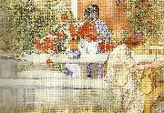 Carl Larsson karin och brita-omkring kaktusen-bakom kaktusen oil painting on canvas